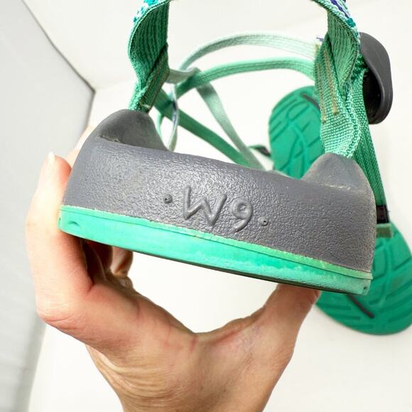 Chacos Mint Green/Gray ZX2 Sport Sandals Women's Size 9 EUC Arch Support Footbed - Picture 7 of 9
